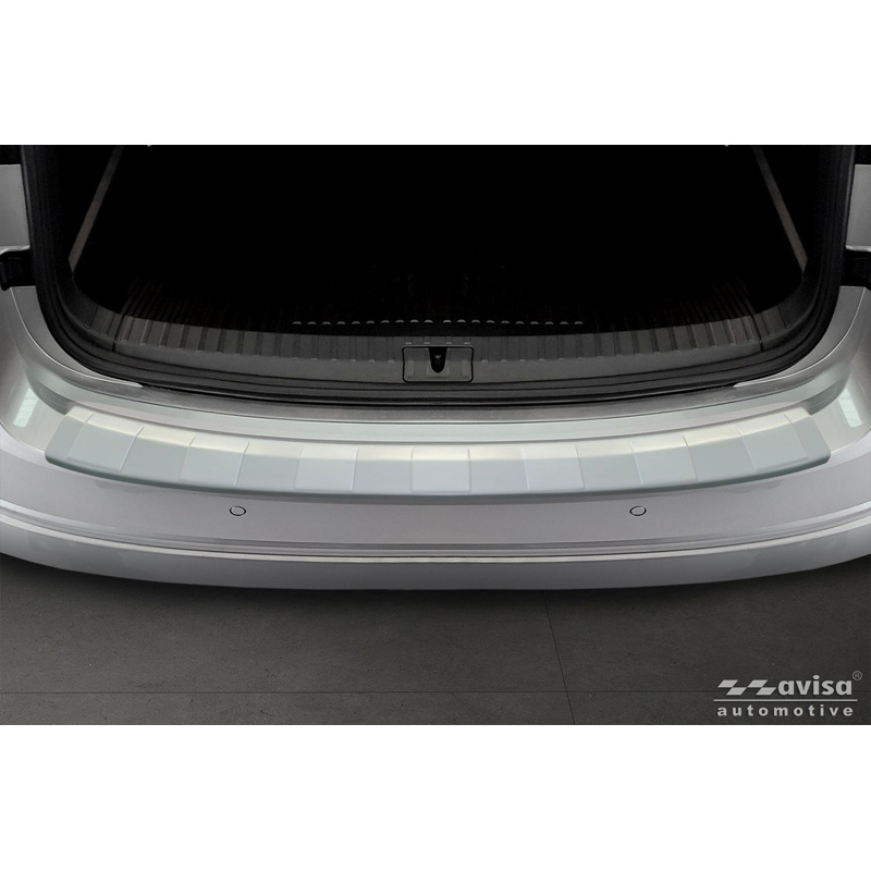 Avisa Protection de seuil arrière inox thermolaqué sur mesure pour Skoda Octavia IV 2019-2024 & FL 2024- 'Soft Silver'