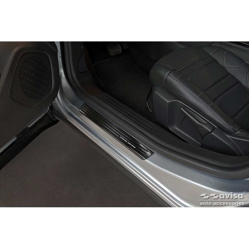 Seuils de portes inox noir sur mesure pour Citroën C4 III 2020- & C4 X 2022- 'Special Edition' - 4-pièces