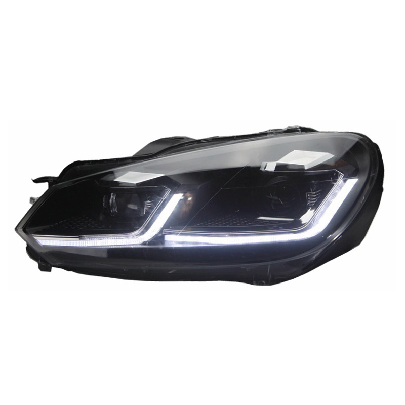 Set de Phares Look-7.5 sur mesure pour Volkswagen Golf VI 2008-2012 - Noir - incl. Feux Dynamiques