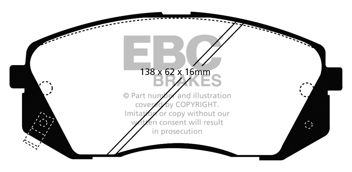 EBC Brakes KIA Sportage 1.7 TD 2010-.. Remblokken voorzijde gree