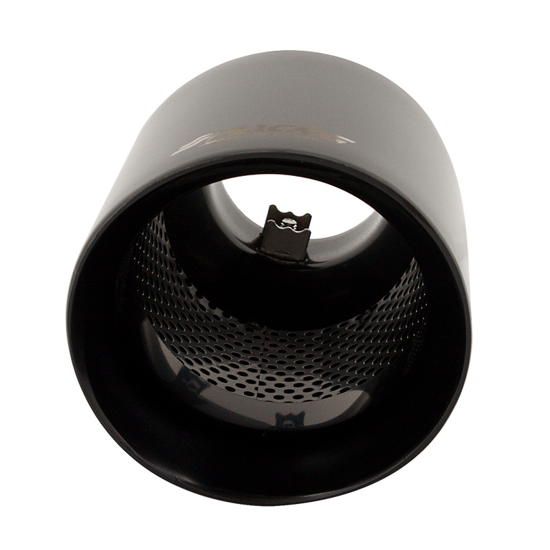 Simoni Racing Embout d'Échappement Rond/Oblique Inox Noir - Ø115xL210mm - Montage 38-63mm
