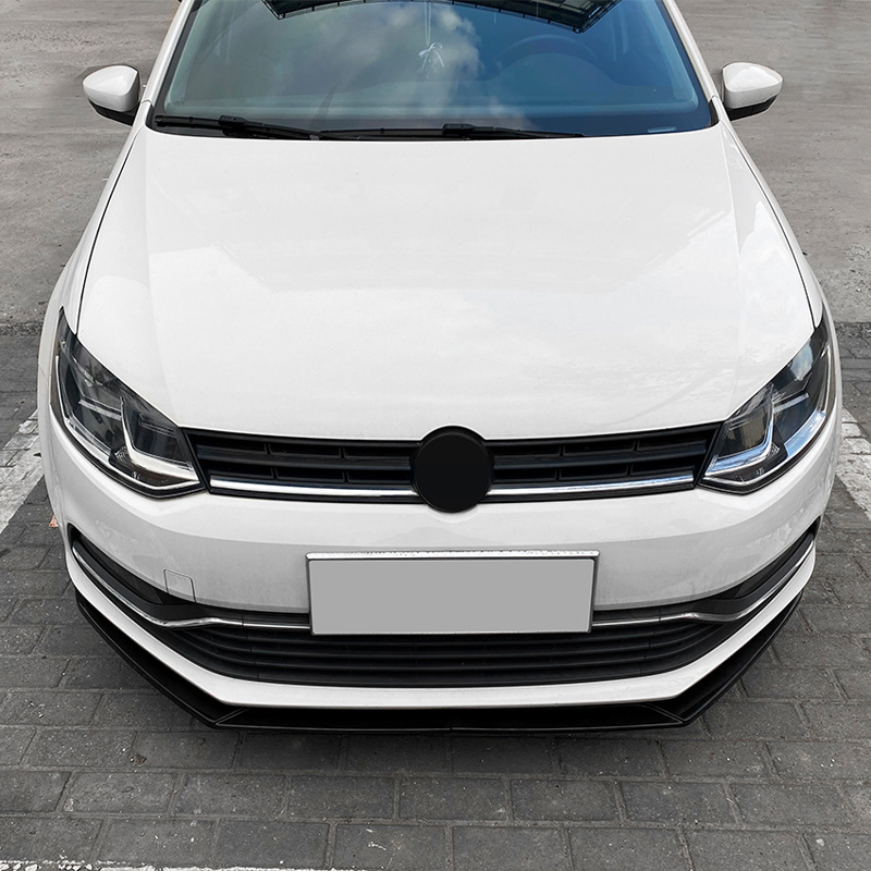 Spoiler avant sur mesure pour Volkswagen Polo 6R/6C 2009-2017 excl. GTi/GT/WRC (ABS Noir luisant)