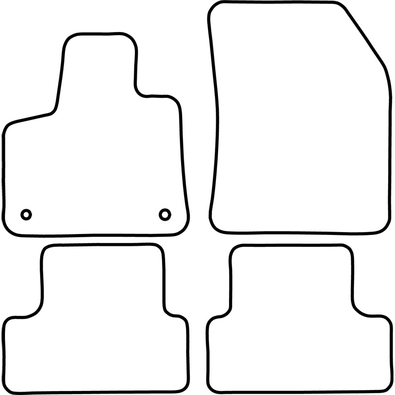 Set de tapis de sol en velours sur mesure pour Opel Grandland X 2017- excl. Hybrid 2019-