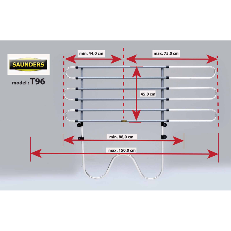 Saunders Grille de séparation pour chiens universel W-Tube 41cm->