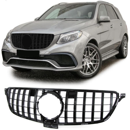 Grill Mercedes GLE W166 SUV (15-18) GT-R Panamericana Design Glans Zwart