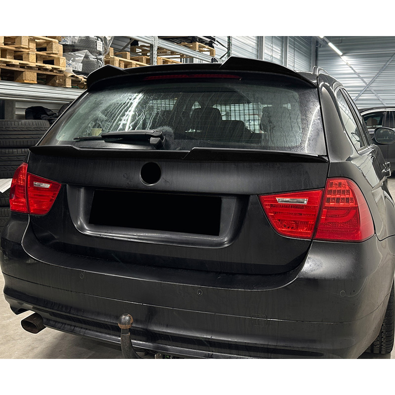 Becquet de toit (Spoiler Cap) sur mesure pour BMW Série-3 E91 Touring 2005-2012 (ABS Noir Luisant)
