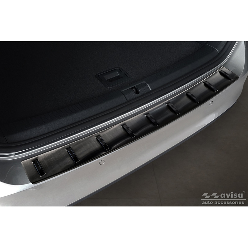 Protection de seuil arrière inox noir sur mesure pour Volkswagen Golf VII Variant incl. Alltrack 2012-2017 'STRONG EDITION'