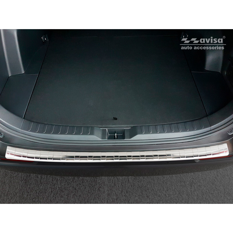 Protection de seuil arrière inox sur mesure pour Toyota RAV4 (5th Gen) 2018- & Suzuki Across 2020- 'Ribs'