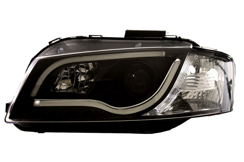 Headlights fits Audi A3 8P 03-08 Tube Light LED chome