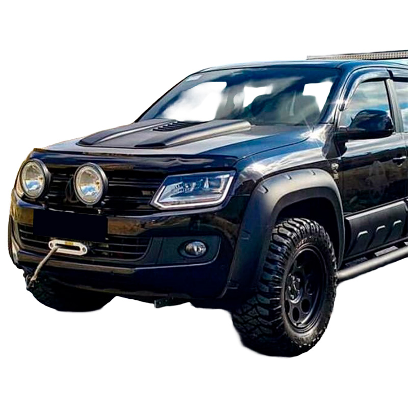 Écope de capot sur mesure pour Volkswagen Amarok MK1 2010-2022 & Nissan Navara D40 2005-2010 - Noir mat
