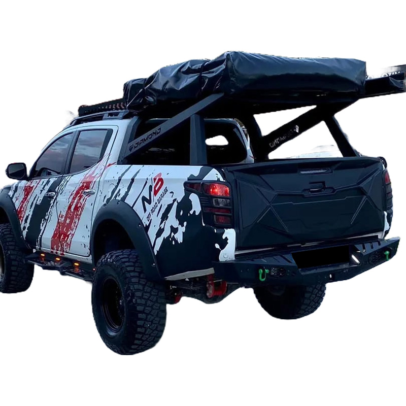 Protecteur de hayon sur mesure pour Mitsubishi L200 Triton 5/6 2015- - Noir mat