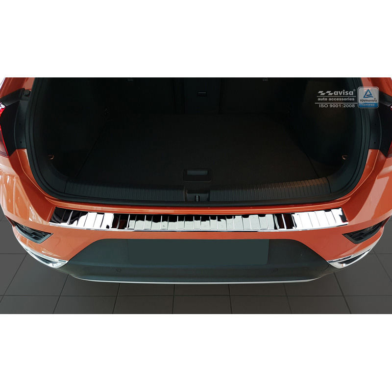 Protection de seuil arrière inox Chrome sur mesure pour Volkswagen T-Roc 2017-2022 & Facelift 2022- incl. Cabrio - 'Ribs'