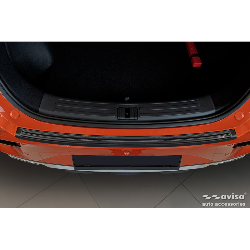 Protection de seuil arrière inox noir sur mesure pour MG ZS FL 2019-2024 'British Flag'