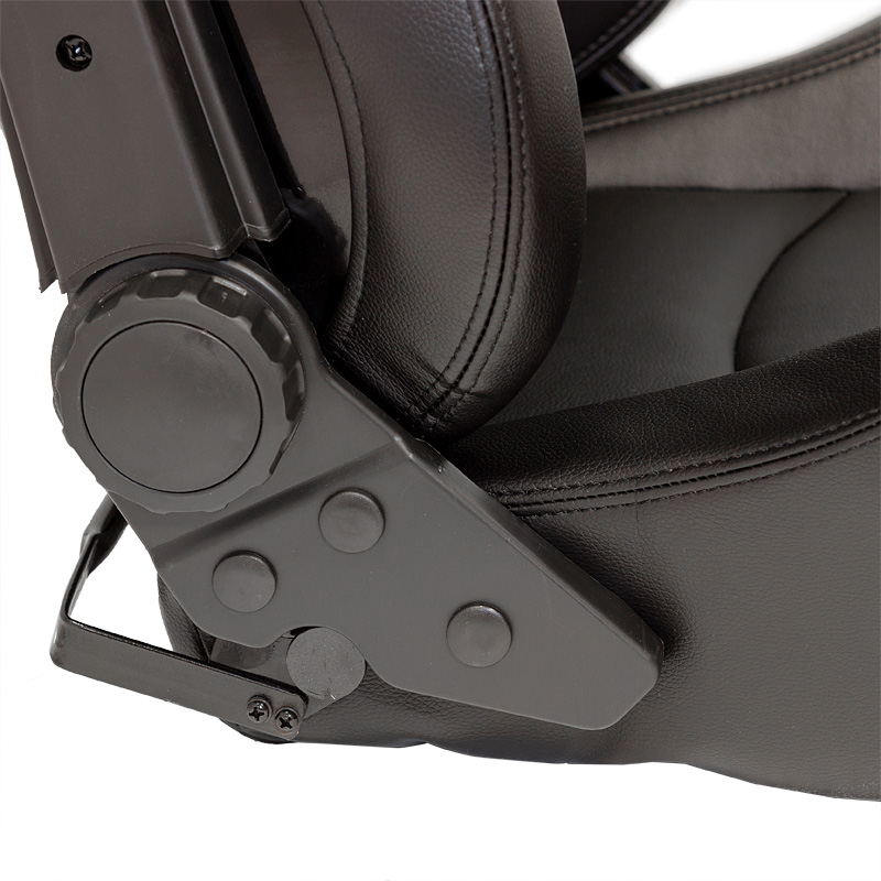 Siège baquet 'BS2' - Simili Cuir Noir - Dossier réglable en polyester - incl. glissières