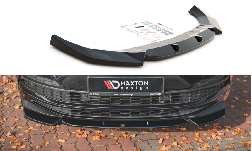 Voorspoiler Skoda Karoq sportline Maxton Design glans zwart