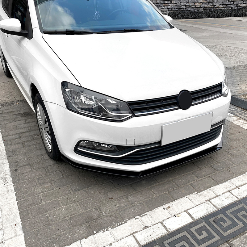 Spoiler avant sur mesure pour Volkswagen Polo 6R/6C 2009-2017 excl. GTi/GT/WRC (ABS Noir luisant)