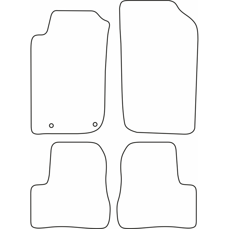 Set de tapis de sol en velours sur mesure pour Peugeot 206+ 3/5-portes 2009-