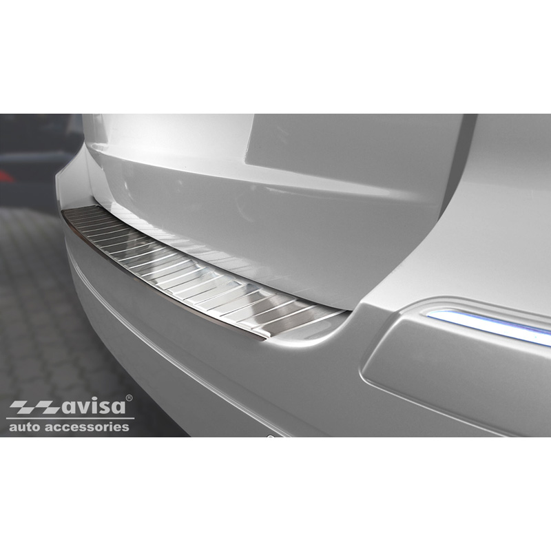 Protection de seuil arrière inox sur mesure pour Mercedes Classe-B W245 2005-2008 'Ribs'