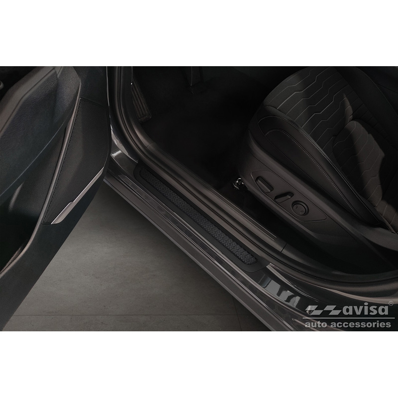 Seuils de portes aluminium 'Riffled Plate' sur mesure pour Kia Sportage (NQ5) 2021- - 2-pièces - Noir