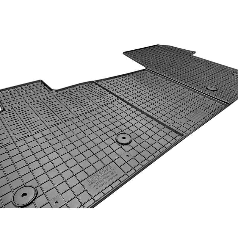 Set tapis de caoutchouc sur mesure pour Volkswagen T7 Multivan 2021- (seulement avant) (3-pièces + points de fixage)