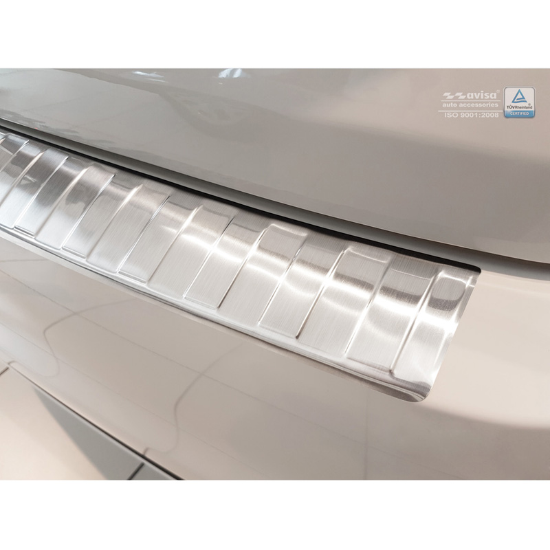 Protection de seuil arrière inox sur mesure pour Fiat & Abarth 500 2015- (incl. Hybrid) 'Ribs'