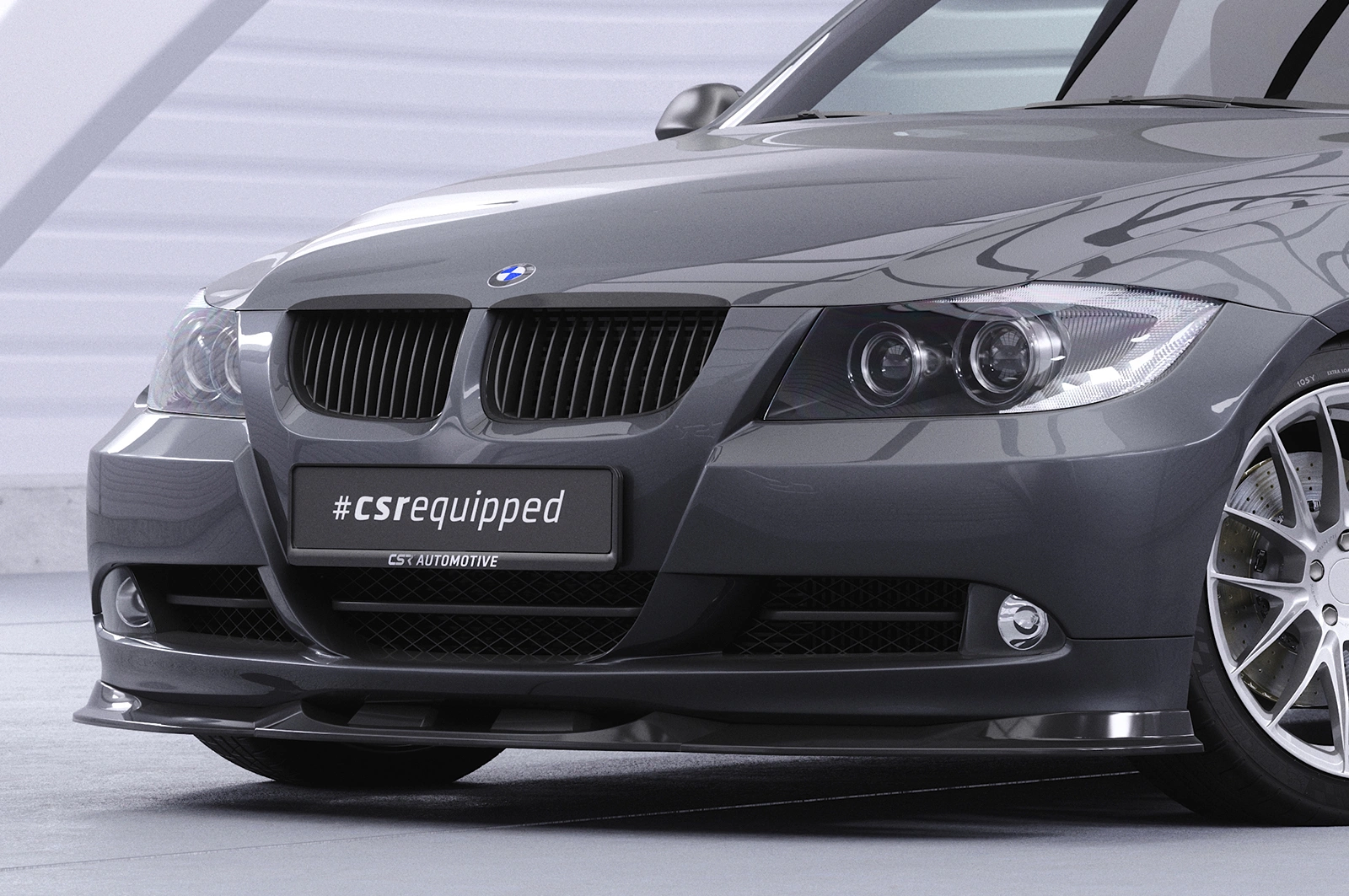 Voorspoiler passend voor BMW 3er (E90/E91) Limousine en Touring Glans Zwart – CSR Automotive