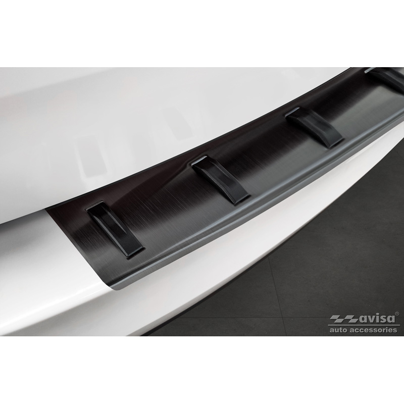 Protection de seuil arrière inox noir sur mesure pour Skoda Octavia III Combi 2013-2017 'STRONG EDITION'