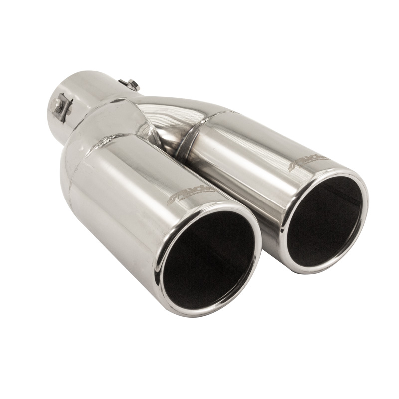 Simoni Racing Embout d'Échappement Rond Double Inox - Ø63xL220mm - Montage ->60mm