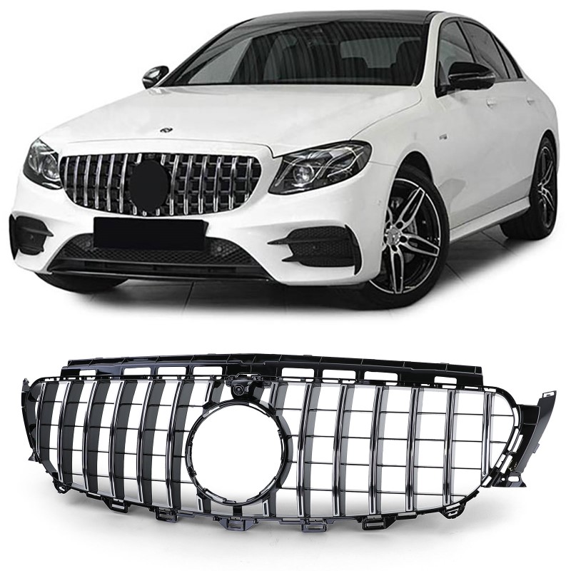 Grill Mercedes Benz E-Class W213 S213 C238 (2016+) GT-R Panamericana Design Chroom met 360 Camera