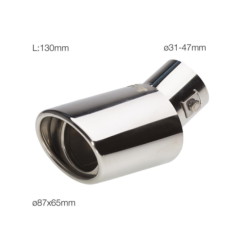 Simoni Racing Embout d'Échappement Ovale/Oblique Inox - 87x66xL150 - Montage ->48mm