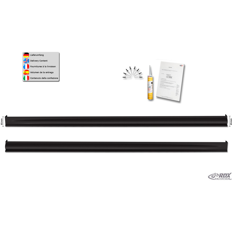 Jupes latérales sur mesure pour Skoda Scala (NW) 2019- 'Edition' (ABS)