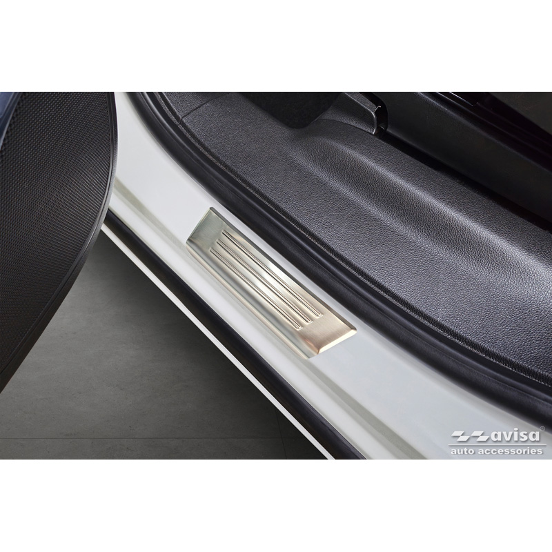 Seuils de portes inox sur mesure pour Opel Zafira (C) Tourer 2012-2016 & Facelift 2016-2019 'Lines' - 4-pièces