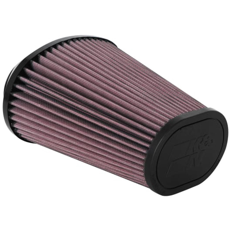 K&N Filtre à Air Universel Ovale/Conique avec raccordement ovale 72mm, 165mm de base, 114x83mm en haut, 191mm hauteur (RU-5063)