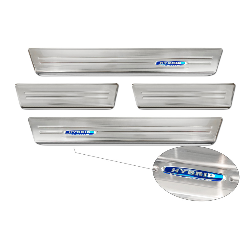 Seuils de portes inoxydable sur mesure pour Mitsubishi Eclipse Cross PHEV 2021- 'Hybrid' - 4-pièces