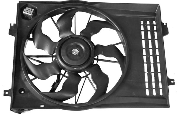 Airco fan TUCSON/SPORTAGE. 04-10 470mm 2.7I-24V 129kw + A /C