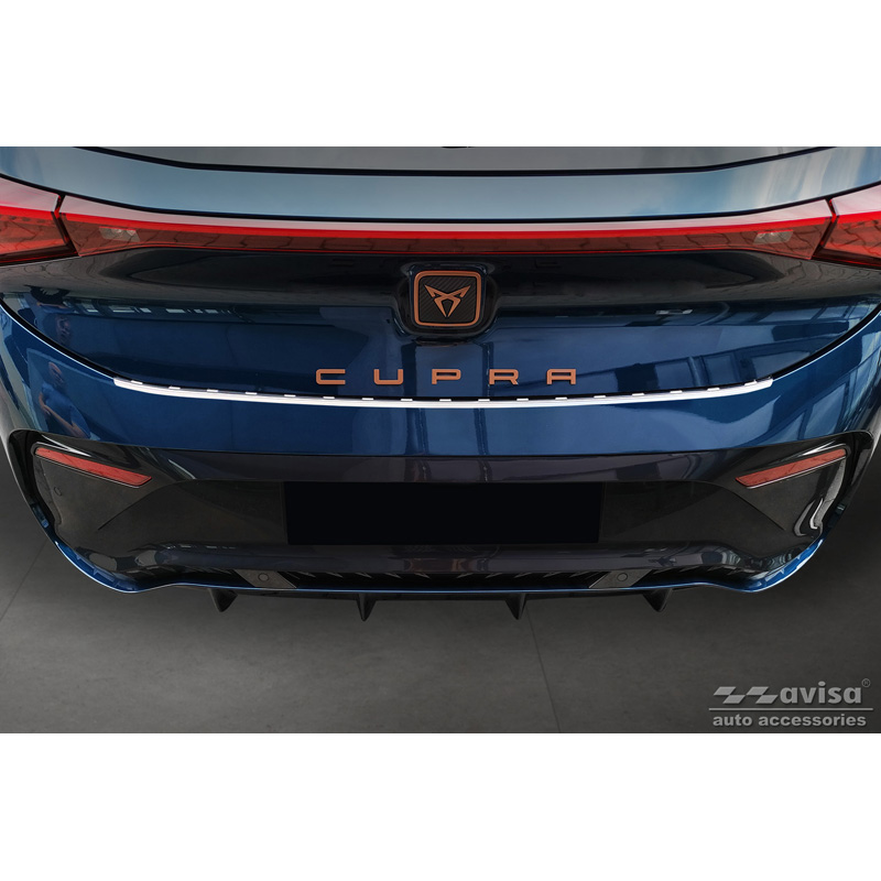 Protection de seuil arrière inox sur mesure pour Cupra Born 2021- 'Ribs'