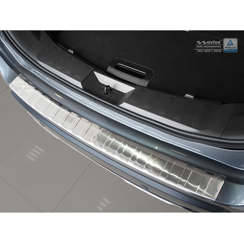 Protection de seuil arrière inox sur mesure pour Nissan X-Trail III (T32) Facelift 2017-2021 'Ribs'