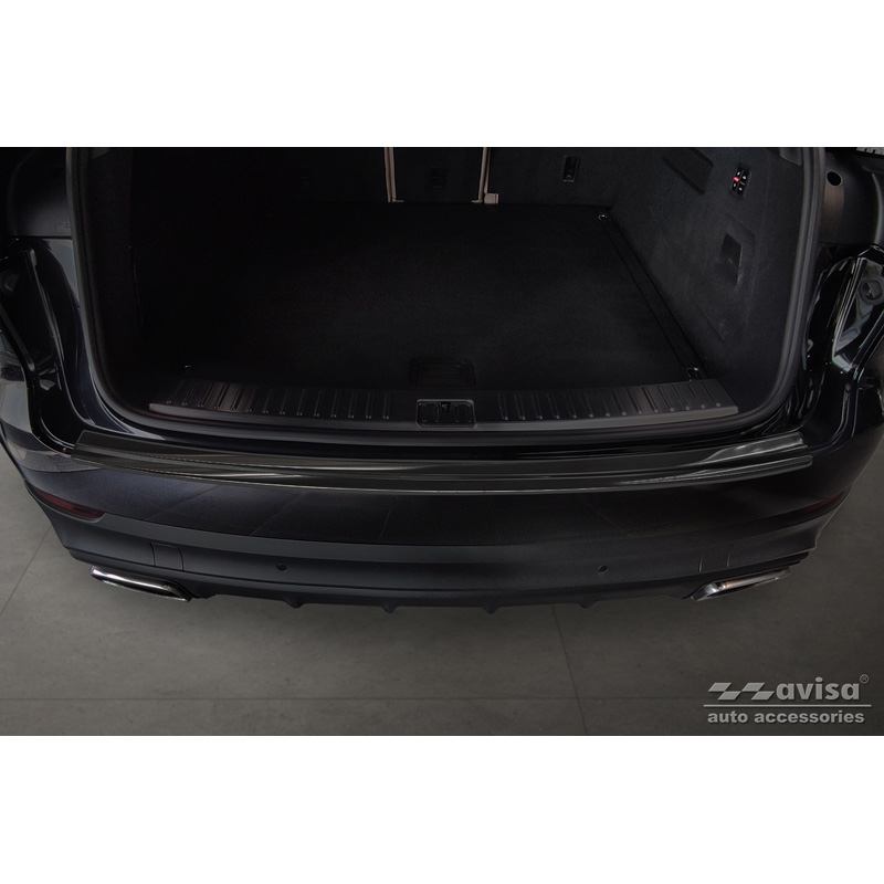 Protection de seuil arrière inox noir sur mesure pour Porsche Cayenne III 2017-