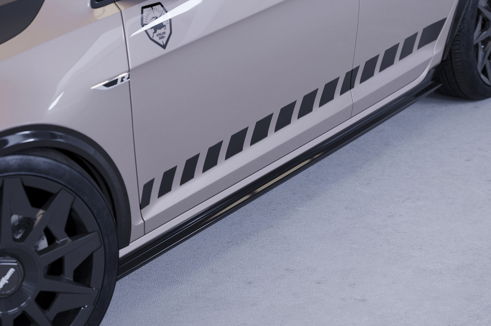 Zijskirts Volkswagen Golf 7 CSR Glans Zwart