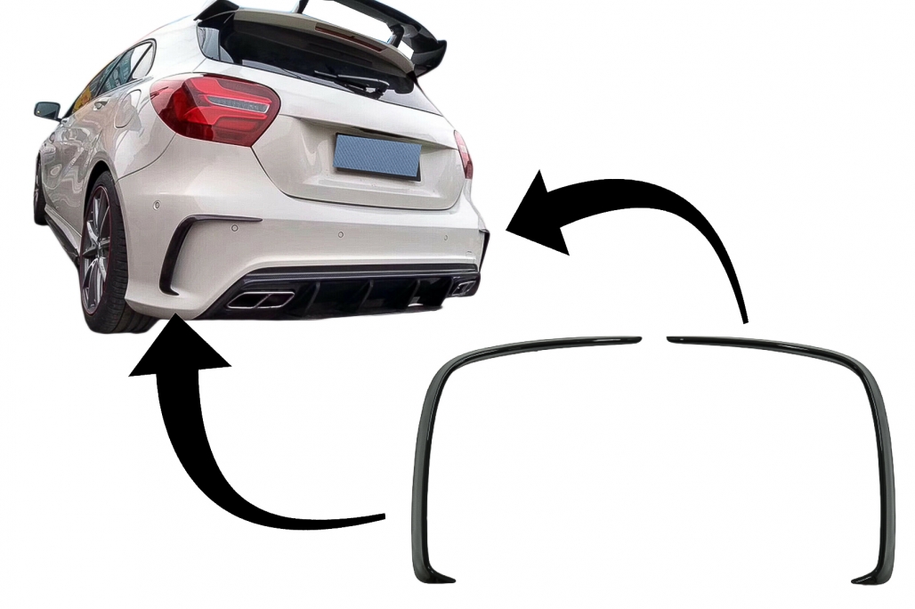 Mercedes A-Klasse W176 A45 AMG Canards achterzijde 2012-2018