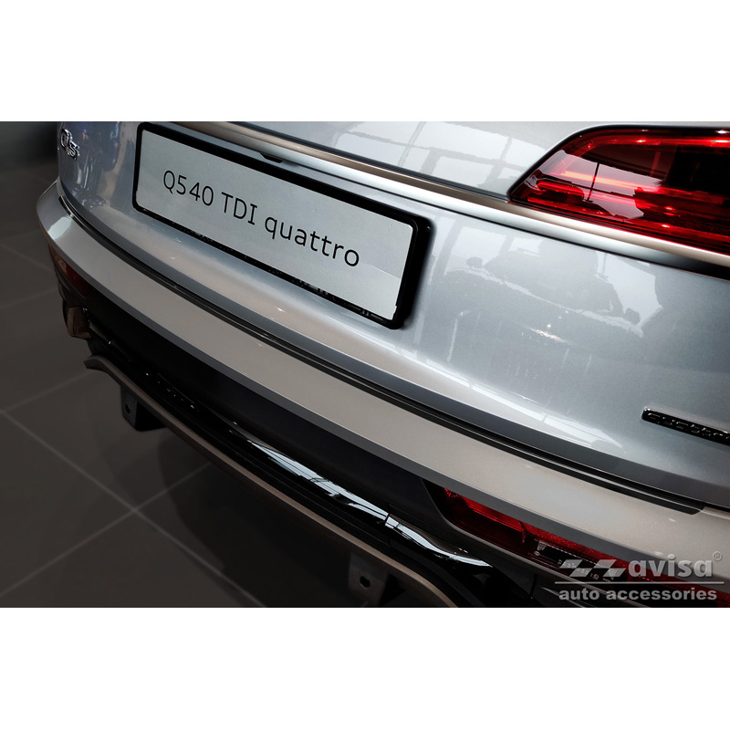 Protection de seuil arrière inox noir sur mesure pour Audi Q5 Sportback 2020- incl. S-Line