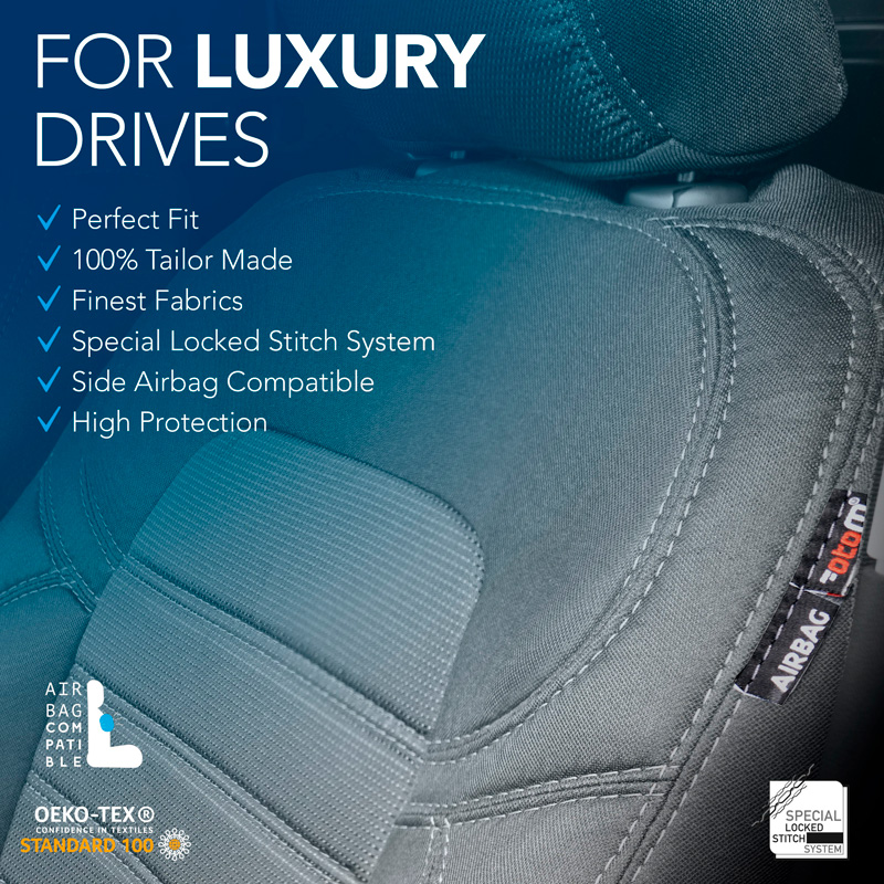 Original Design Housses de siège en tissu 1+1 sur mesure pour Ford Transit 2014-