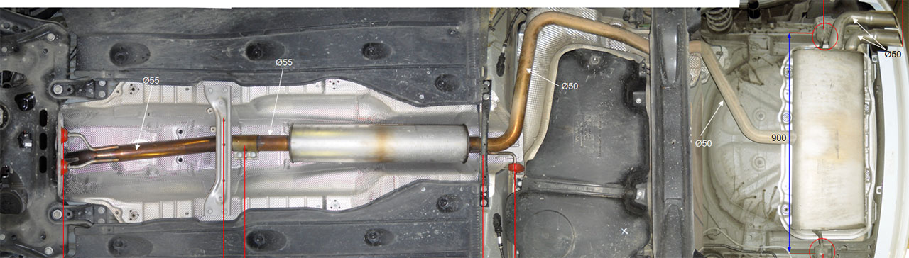 AUDI A3 8V 1.2 TFSI (110 Hp) 2014 Centre pipe (Replace OEM centre exhaust)
