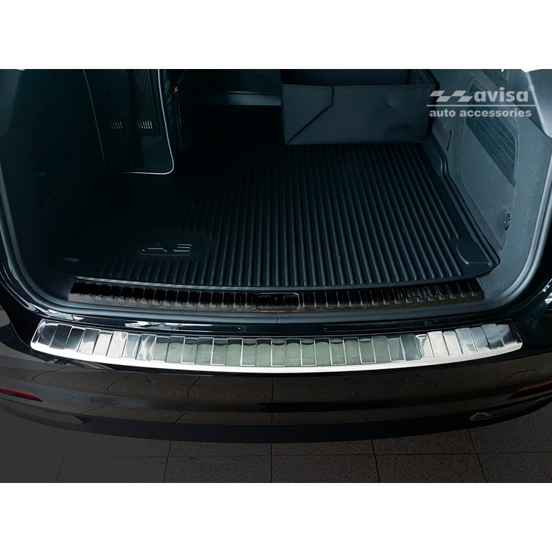 Protection de seuil arrière inox sur mesure pour Audi A6 (C8) Avant 2018-2023 & Facelift 2023- 'Ribs' incl. S-Line & Allroad