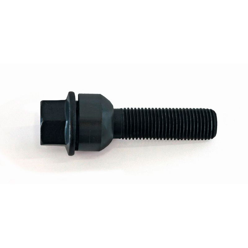 Boulon de roue H&R sphérique avec cône mobile R14 M14x1.50 - Longueur 60mm - Noir (p.e. sur mesure pour Porsche)