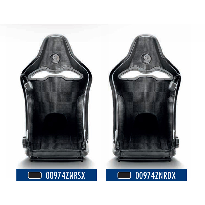 Sparco Siège Baquet SPX DX - Passenger version (Right) - Cuir/Alcantara Noir + Dossier en Carbone - Réglable du Côté Droit