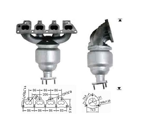 Opel ZAFIRA 1.6i 16V 1598 cc 74 Kw / 101 cv Z16XE Magnaflow CAT