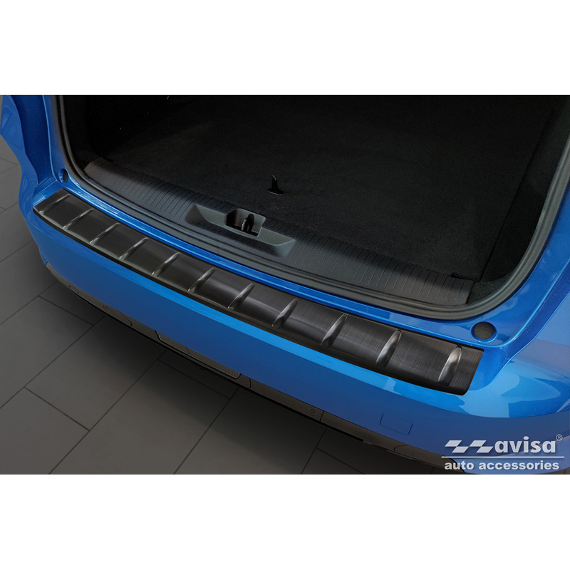 Protection de seuil arrière inox noir sur mesure pour Opel Astra L Sportstourer 2022- 'Ribs'