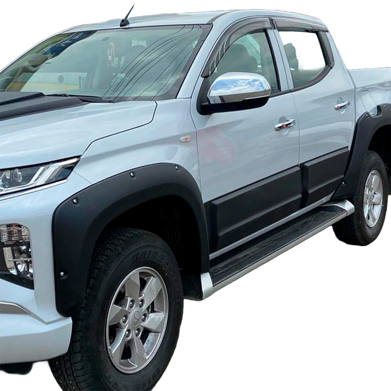 Jeu de baguettes de porte sur mesure pour Mitsubishi L200 Triton 5/6 2015- - Noir mat