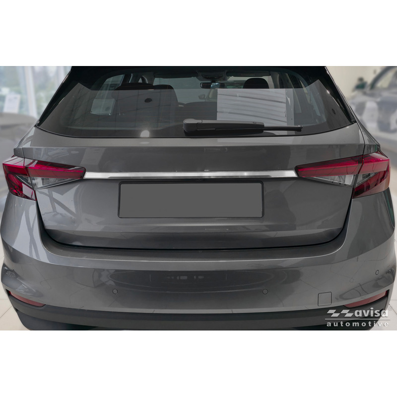 Avisa Revêtement d'habillage du hayon du coffre inox brossé sur mesure pour Skoda Fabia IV (PJ3) 2021-